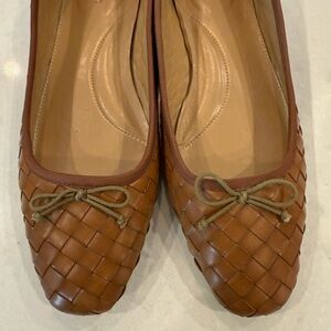 Talbots Elegant Brown Woven Ballet Flats